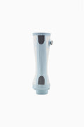 Kids short rain boot in light blue with dark heel panels