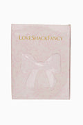 Card and envelope set card, blush with LOVE SHACK FANCY logo and bow pattern
