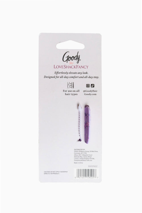 Lavender large claw clip with pink floral speckles