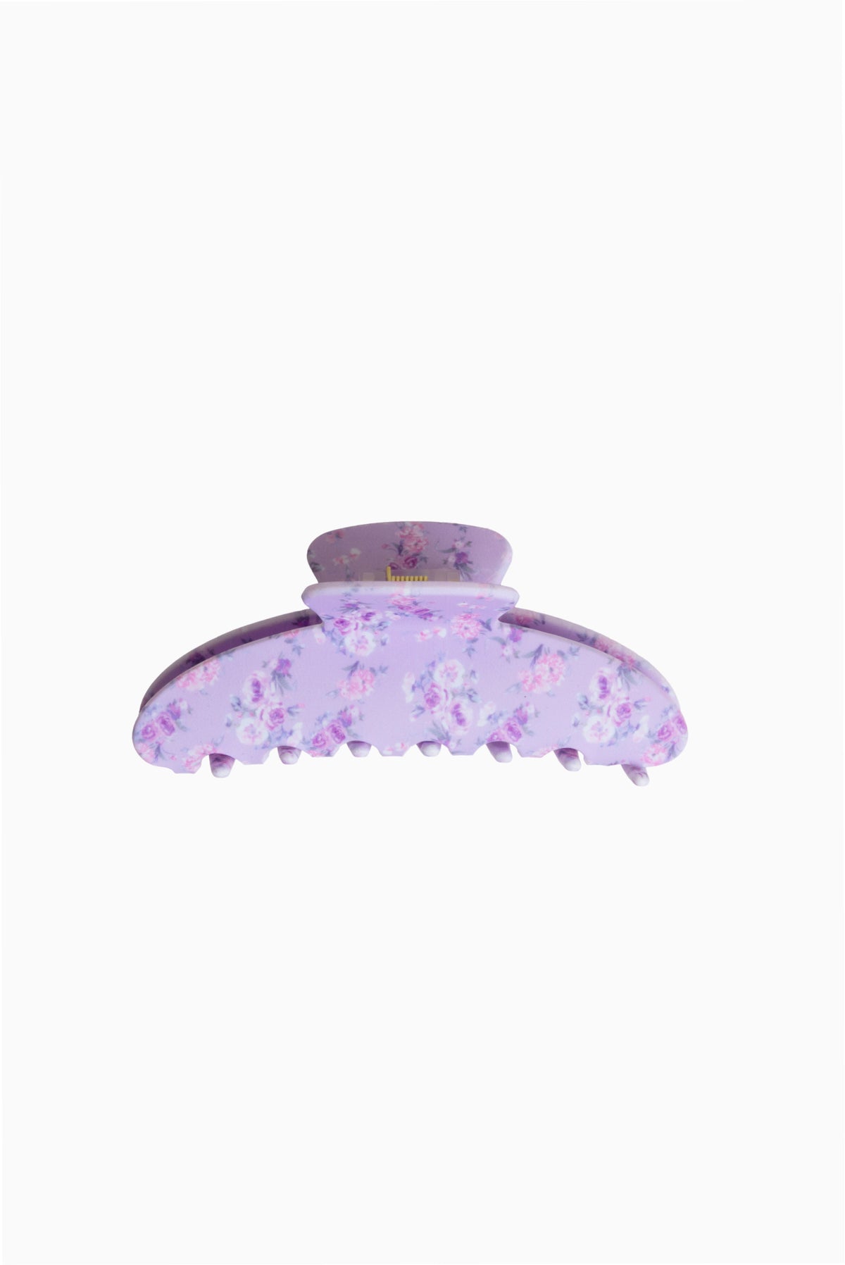 Lavender floral claw clip with decorative petal-like details