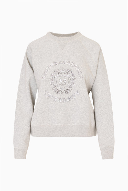 LSF University sweatshirt, light heather gray with front crest logo