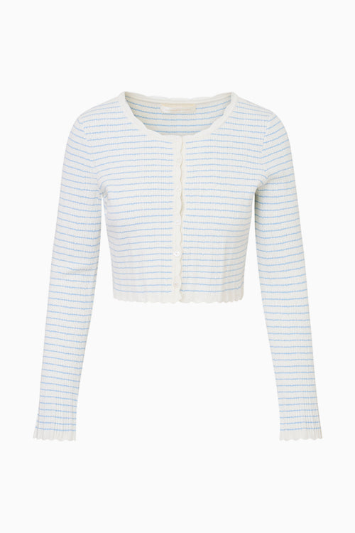 Media Striped Stretch Knit Cardigan