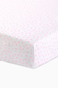 Cotton crib sheet, pink mini floral print with fitted corners