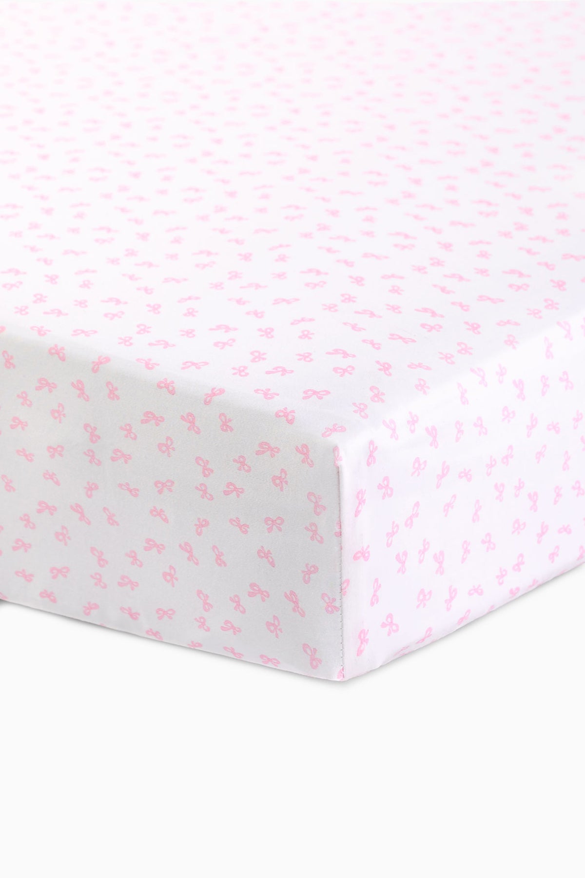 Cotton crib sheet, pink mini floral print with fitted corners