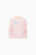 Girls' pink crewneck pullover with colorful American-style graphic