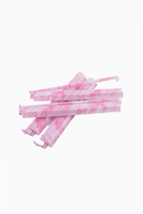 Pink quartz mahjong rack and pusher set with slats and handle