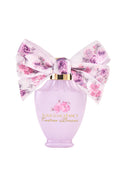 LoveShackFancy mini eau de parfum bottle with floral bow and pink glass