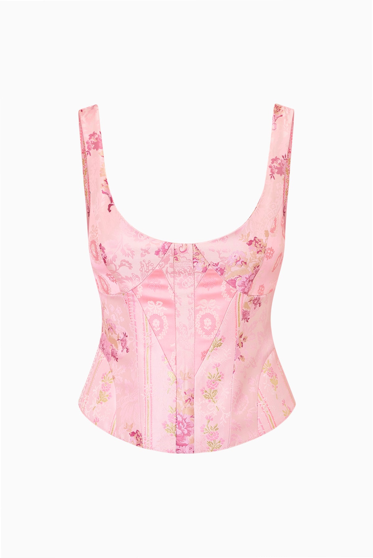 Ovela Mixed Brocade Corset Top