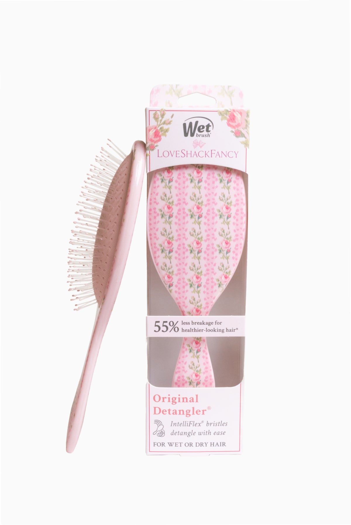 Wet detangler brush set in pink floral packaging with Original Detangler label