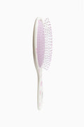 Ribbon Rosa detangling hair brush with white handle and pink floral bristles