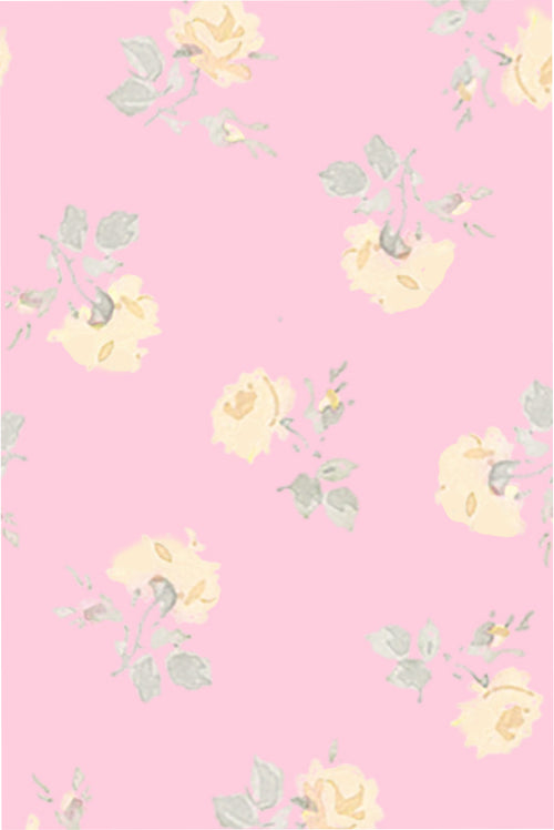 Pink Polaroid Rose bottle pattern with small floral and animal print