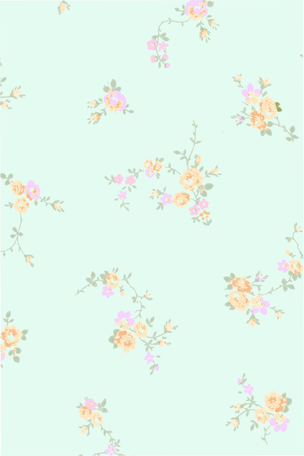 Light aqua floral print fabric swatch for celadon ruffle mini skirt