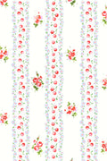 Cherry and floral stripe fabric print for tween Avenora dress