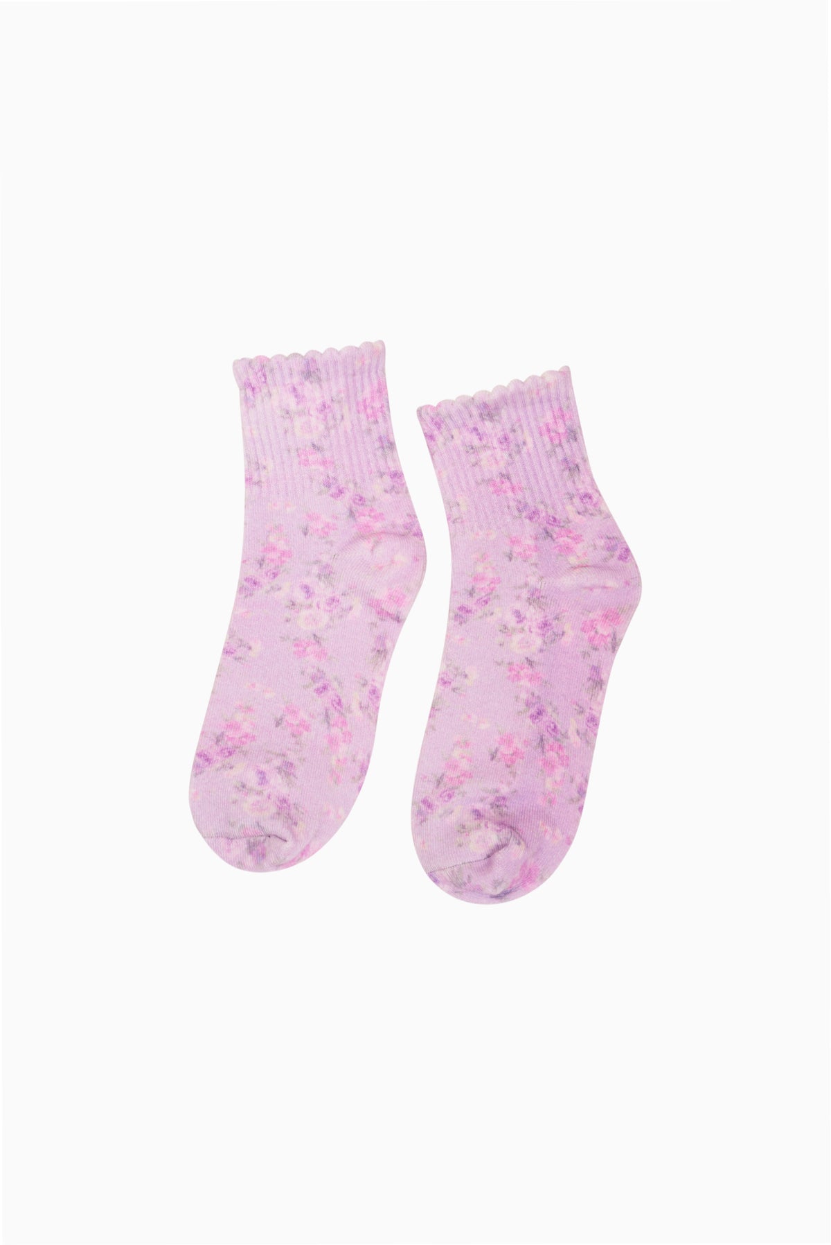 Lowell heirloom print socks in light pink with small allover motif