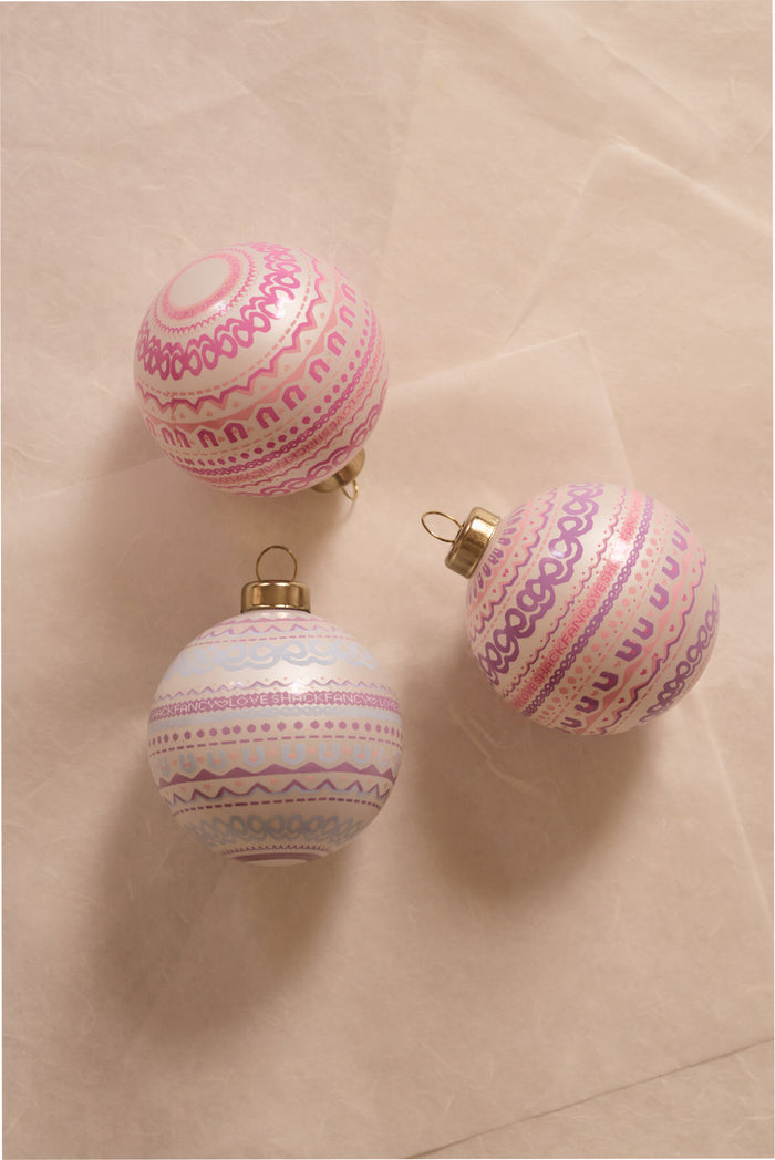 Mini Holiday Printed Ornament Set of 3