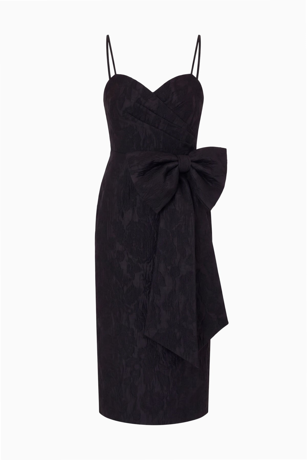 Dovato Jacquard Taffeta Bow Midi Dress