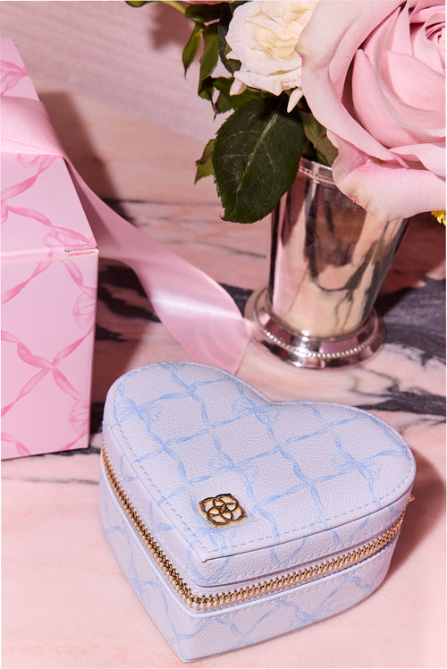 Kendra Scott x LoveShackFancy Blue Heart Jewelry Travel Storage