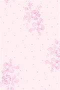 Close-up of blush pink floral print on silk-blend fabric