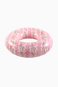 Pink floral pool float with circular inflatable ring