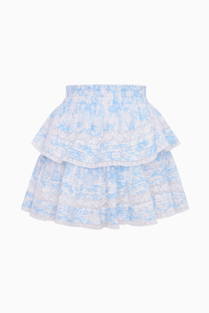 Ruffle Mini Toile Print Skirt