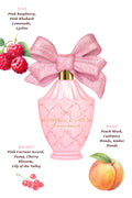 Pink Loveshackfancy Sweetheart Eau de Parfum bottle with ingredient note labels