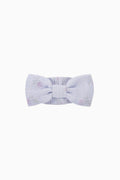Light blue floral fabric bow napkin ring