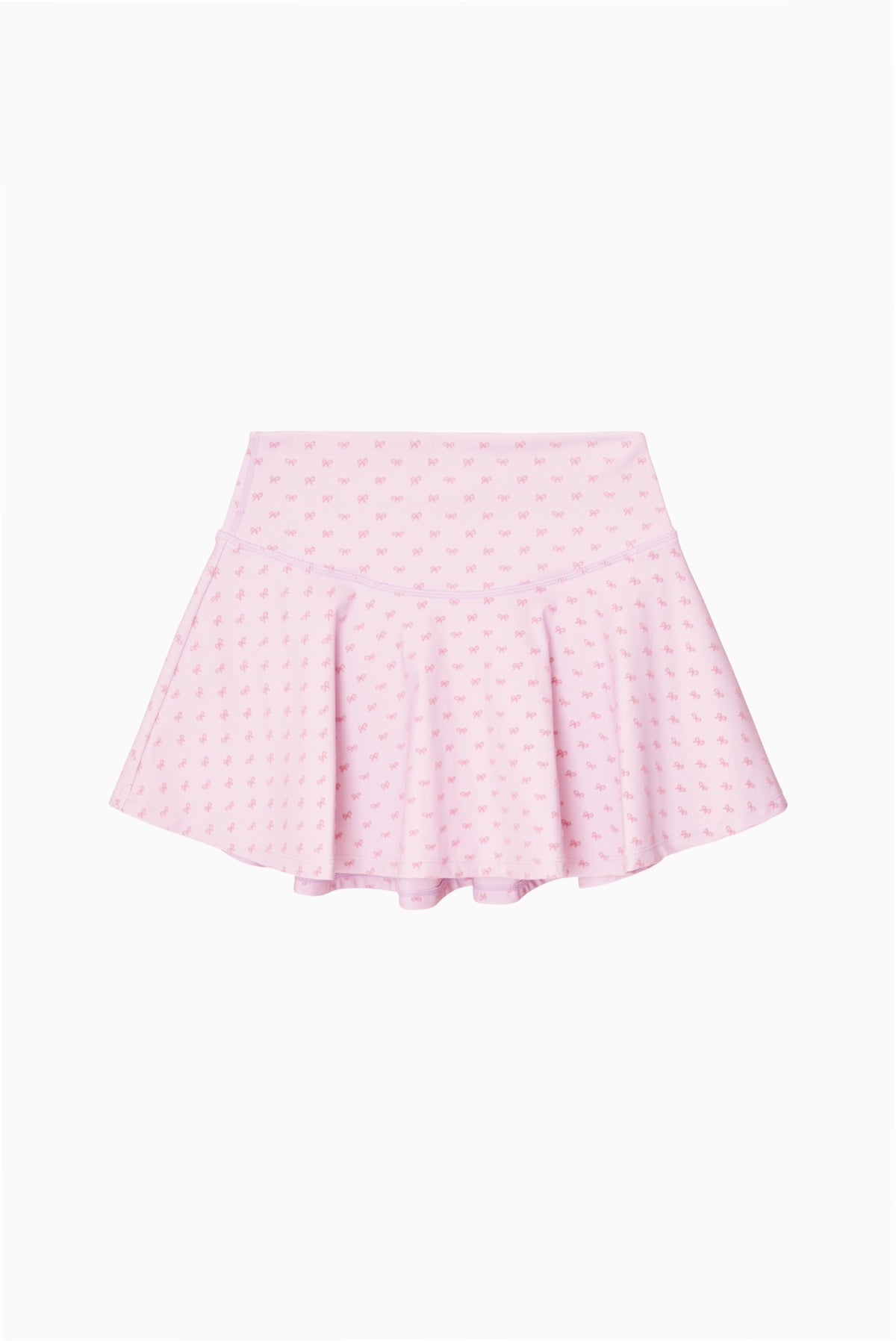 Pink micro-dot flared mini skirt