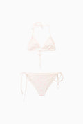 Light pink tween bikini with triangle top and tie-side bikini bottoms