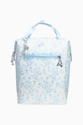 Stanley mini cooler backpack, light blue with floral print and zip top