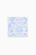 Cotton wash cloth, light blue with delicate ornate motif pattern