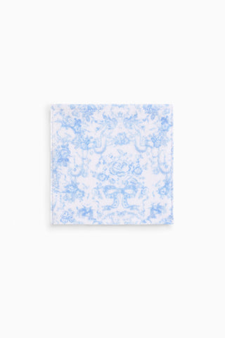 Cotton wash cloth, light blue with delicate ornate motif pattern