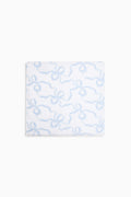 Cotton wash cloth, light blue with ornate swirl pattern