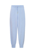 Powder blue wool-cashmere joggers with drawstring waist and cuffed hems
