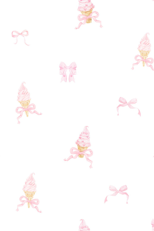 Pink bow print fabric detail for mini slip dress